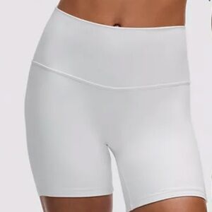 White Lululemon 6 inch Align High Rise Biker Shorts